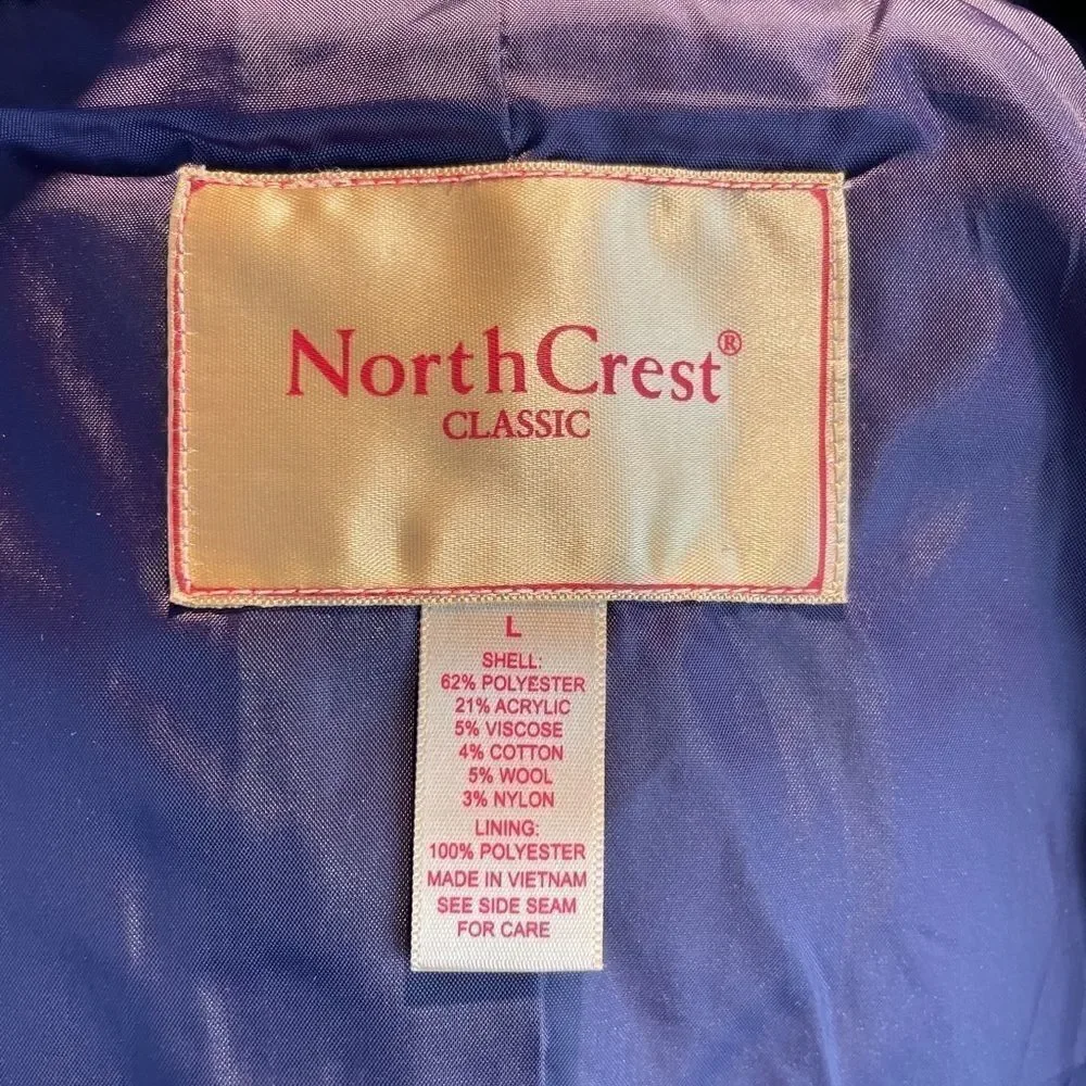 NorthCrest Classic Full Zip Jacket Size L EUC